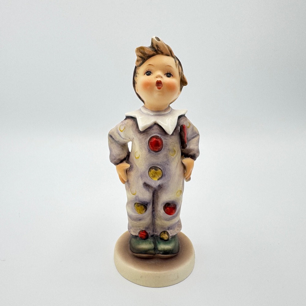 Rare Signed Goebel Hummel Carnival 328 W Germany Vintage Boy Clown Costume